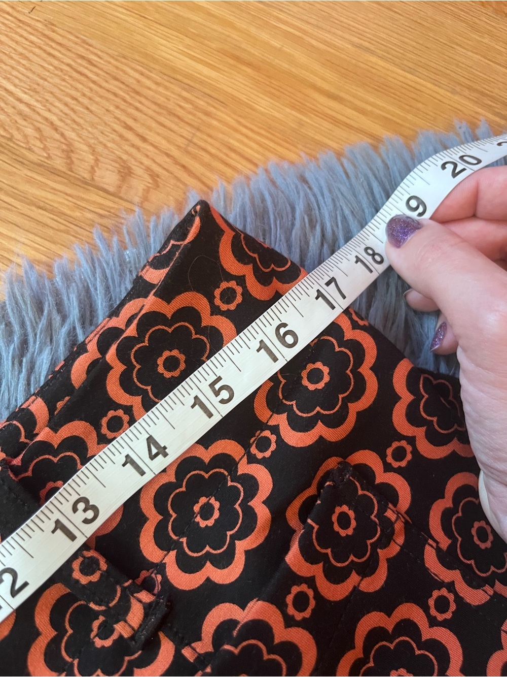 Anthro Maeve Orange Black The Colette Wide-Leg Ponte Floral Print Pants Size 32 - Picture 5 of 7